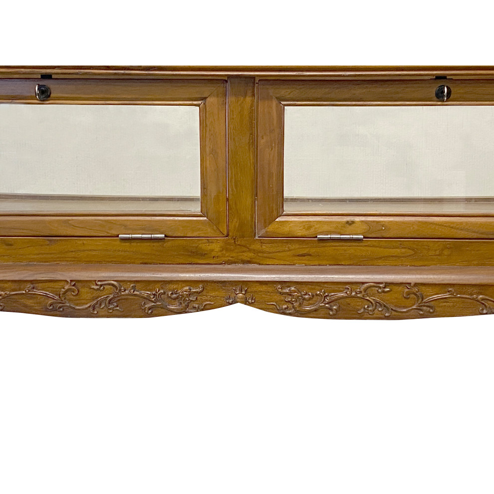 Oriental Craw Legs Rectangular Glass Top Console Display Table Counter Hcs7676   Asian   Console Tables   by Golden Lotus Antiques  Houzz