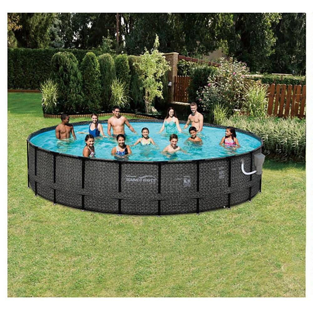 Summer Waves Elite 48 in. Deep Round 240 in. Above Ground Metal Frame Pool Set with Pump P4A02048B-SW