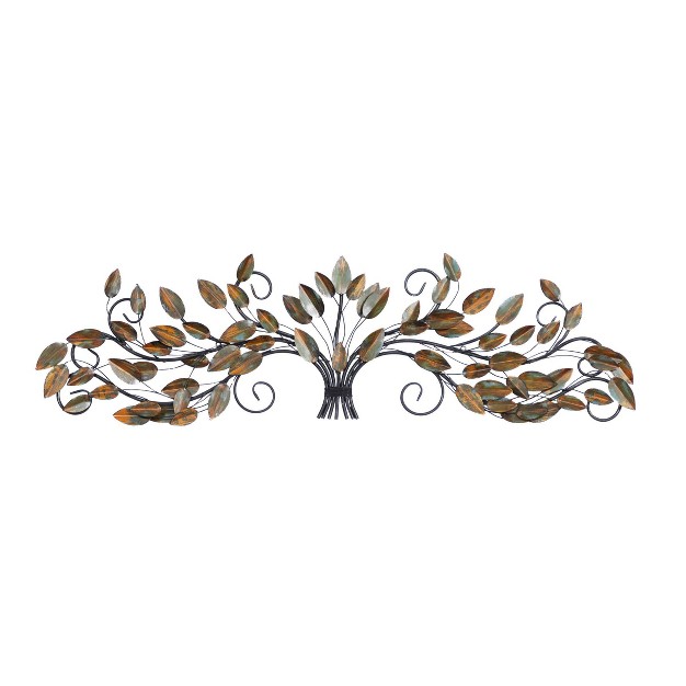 X 47 quot Metal Leaf Wall Decor Brown Olivia amp May