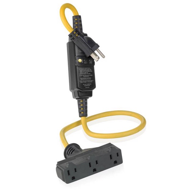 Leviton Outdoor 3 Ft L Black yellow Extension Cord 14 3 Sjtw