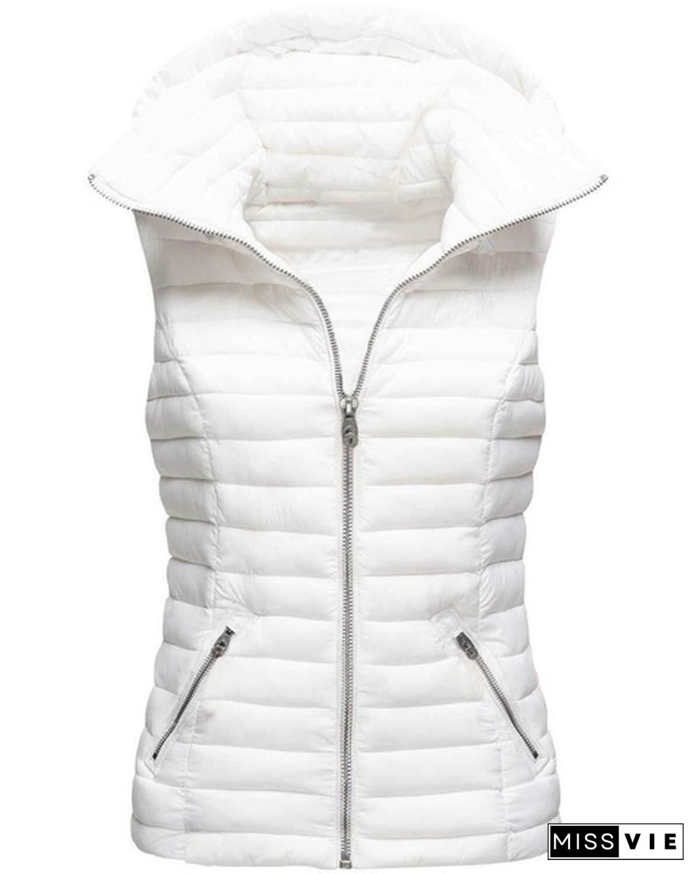 Women Winter Thick Slim Vest Hooded Jackets Waistcoat Top Warm Coat