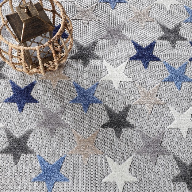 Whimsical Stars Modern Indoor Outdoor Area Rug By Blue Nile Mills