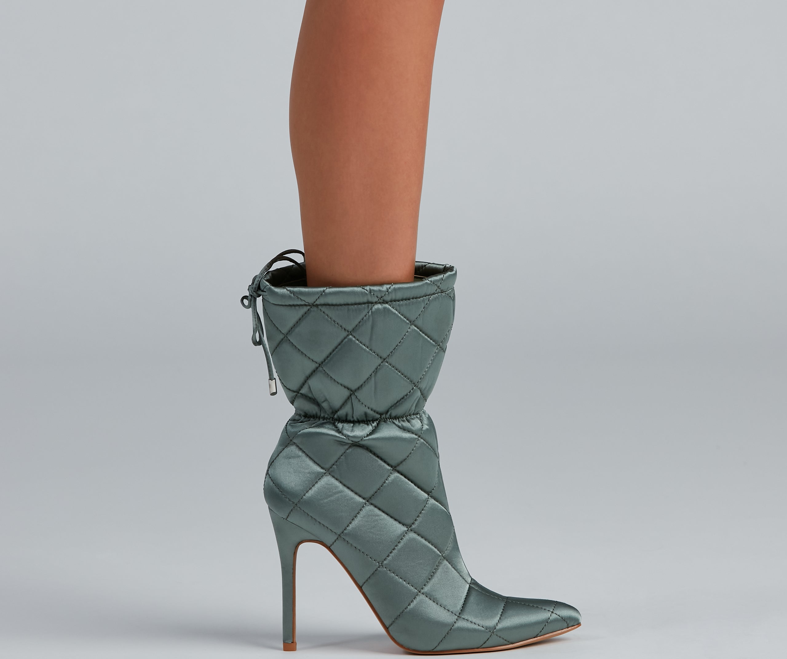 Quilted Beauty Scrunch Stiletto Booties