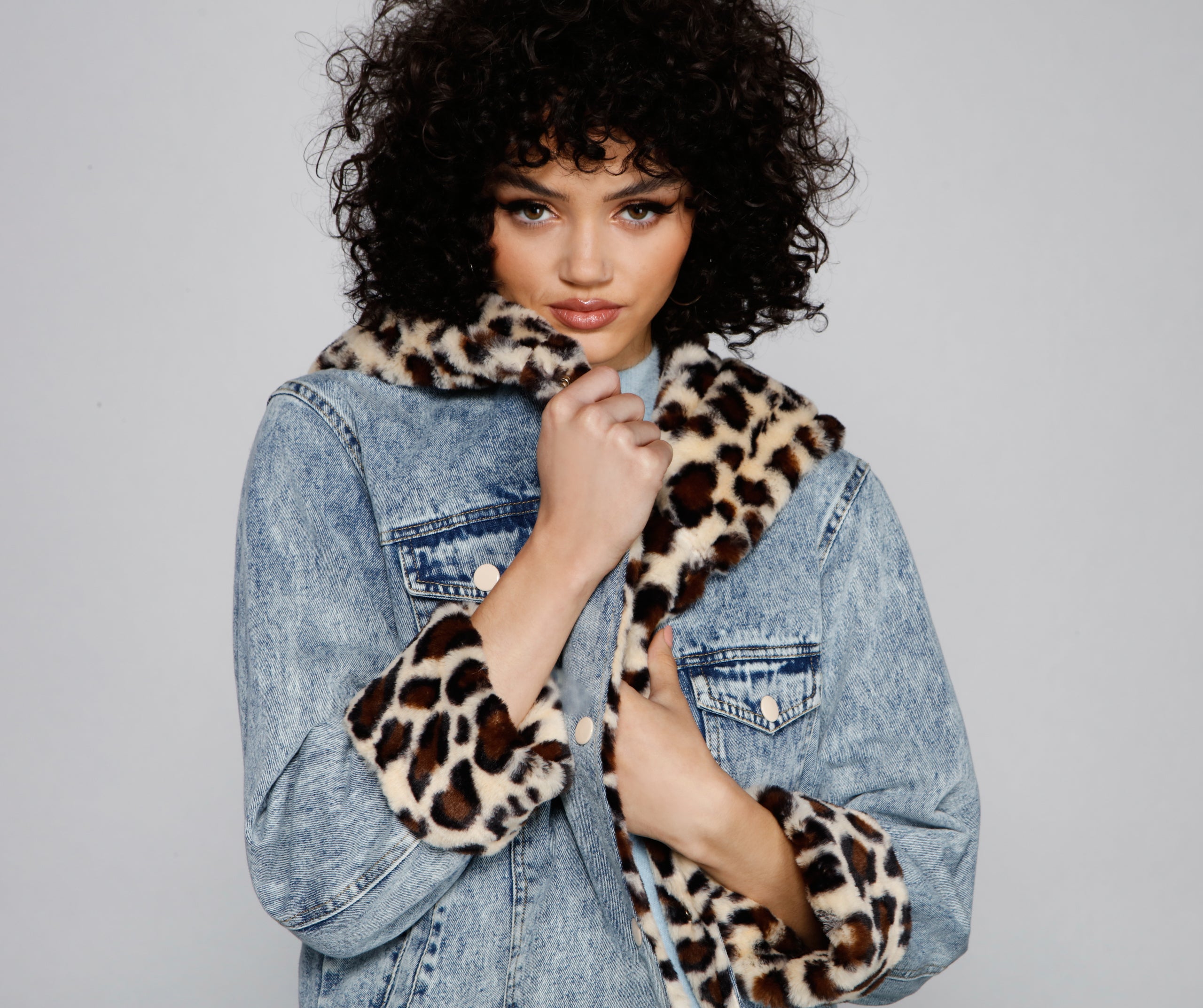 So Sassy Faux Fur Denim Jacket