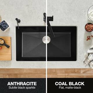 Blanco DIAMOND Silgranit Undermount Granite Composite 33.5 in. Single Bowl Kitchen Sink in Anthracite 441768