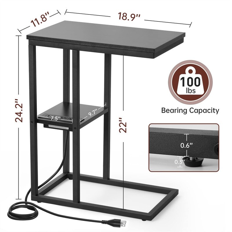 Small Side Tables with USB Ports and Outlets