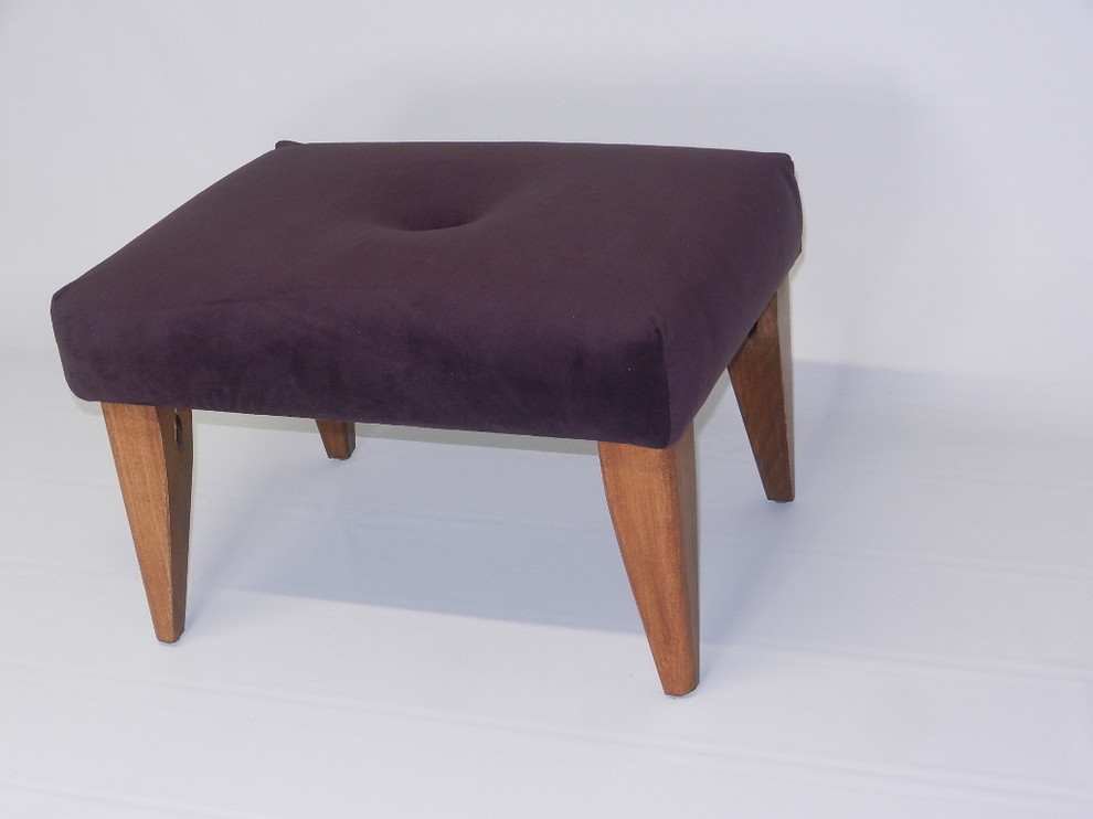 Tufted Suede Footstool   Transitional   Footstools And Ottomans   by Concept Designs  LLC  Houzz