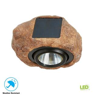 Hampton Bay 1-Light Solar Outdoor Integrated LED 3000K 30-Lumens Rock Spot Light NXT-3547