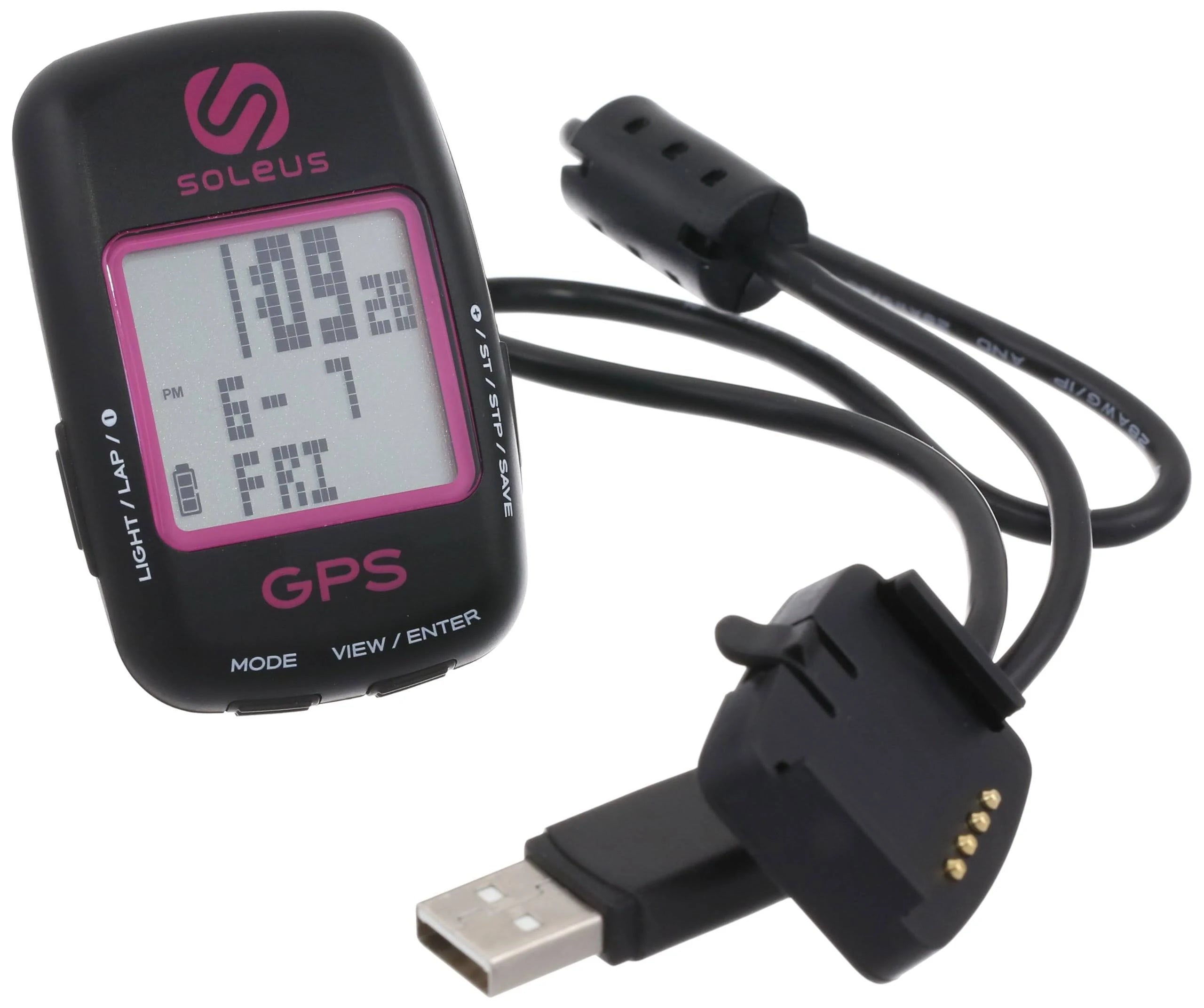 Soleus SG200 Computer with Barfly Mount Bundle - Black-Pink