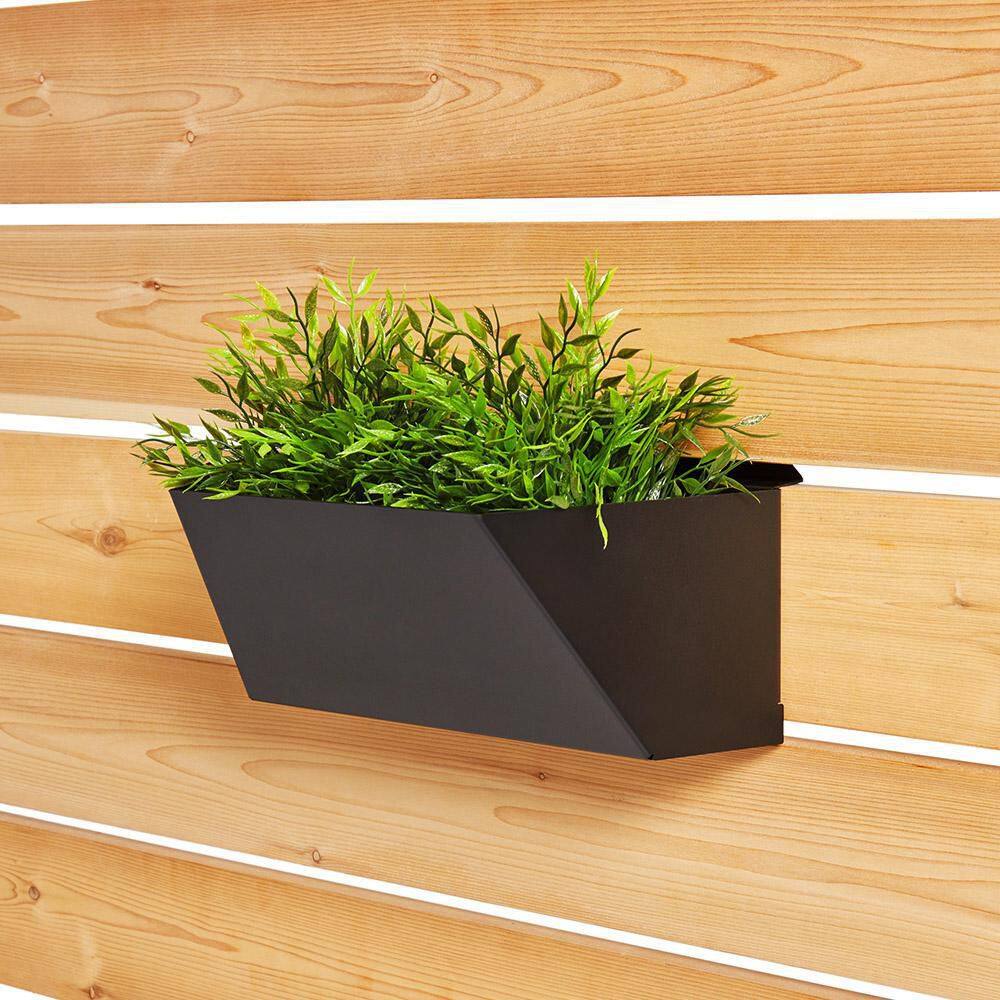 HOFT 15 in. Black Medium Steel Planter USAPL1501