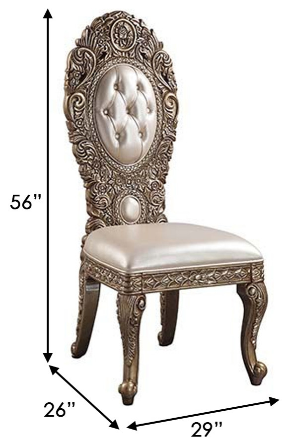 Benzara BM262221 S/2 Side Chair With Intricate Carvings  ampQueen Anne Legs  Brown   Victorian   Dining Chairs   by Uber Bazaar  Houzz