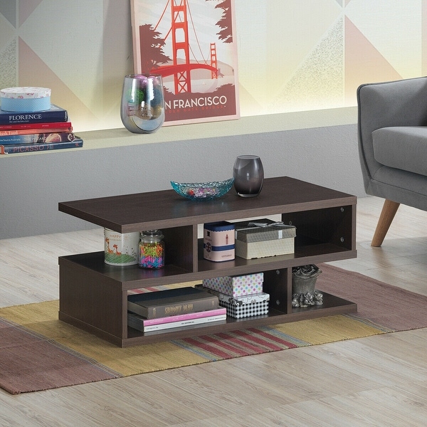 3-tier Rectangular Modern Console Table Coffee Table - 31.5