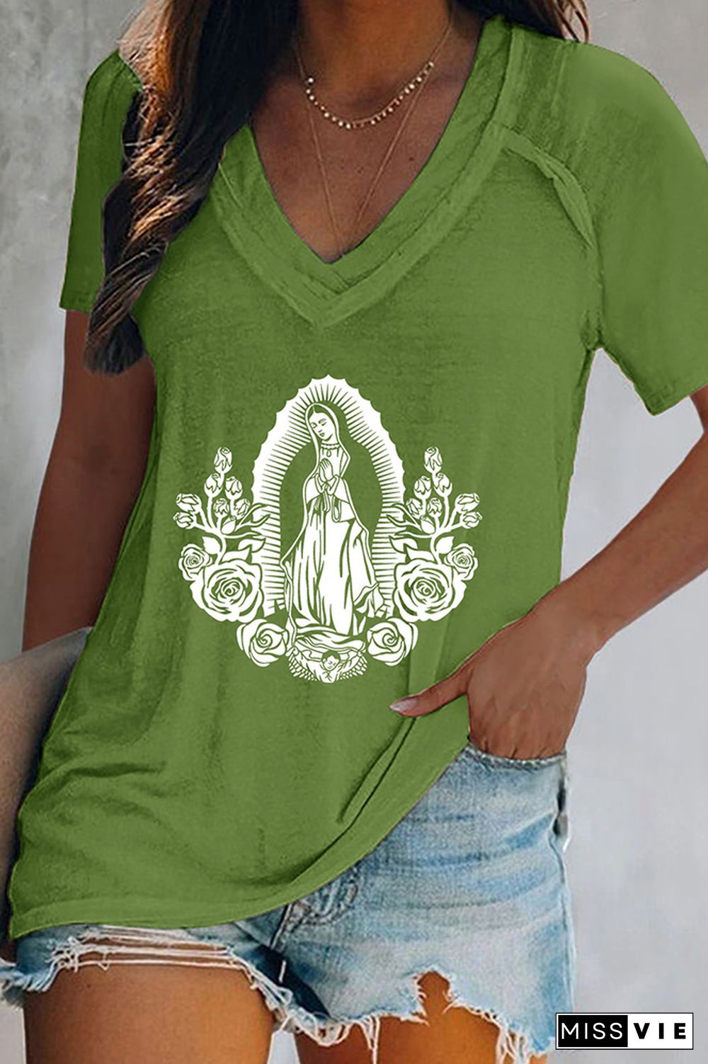 Mother Mary Print Graphic Tee