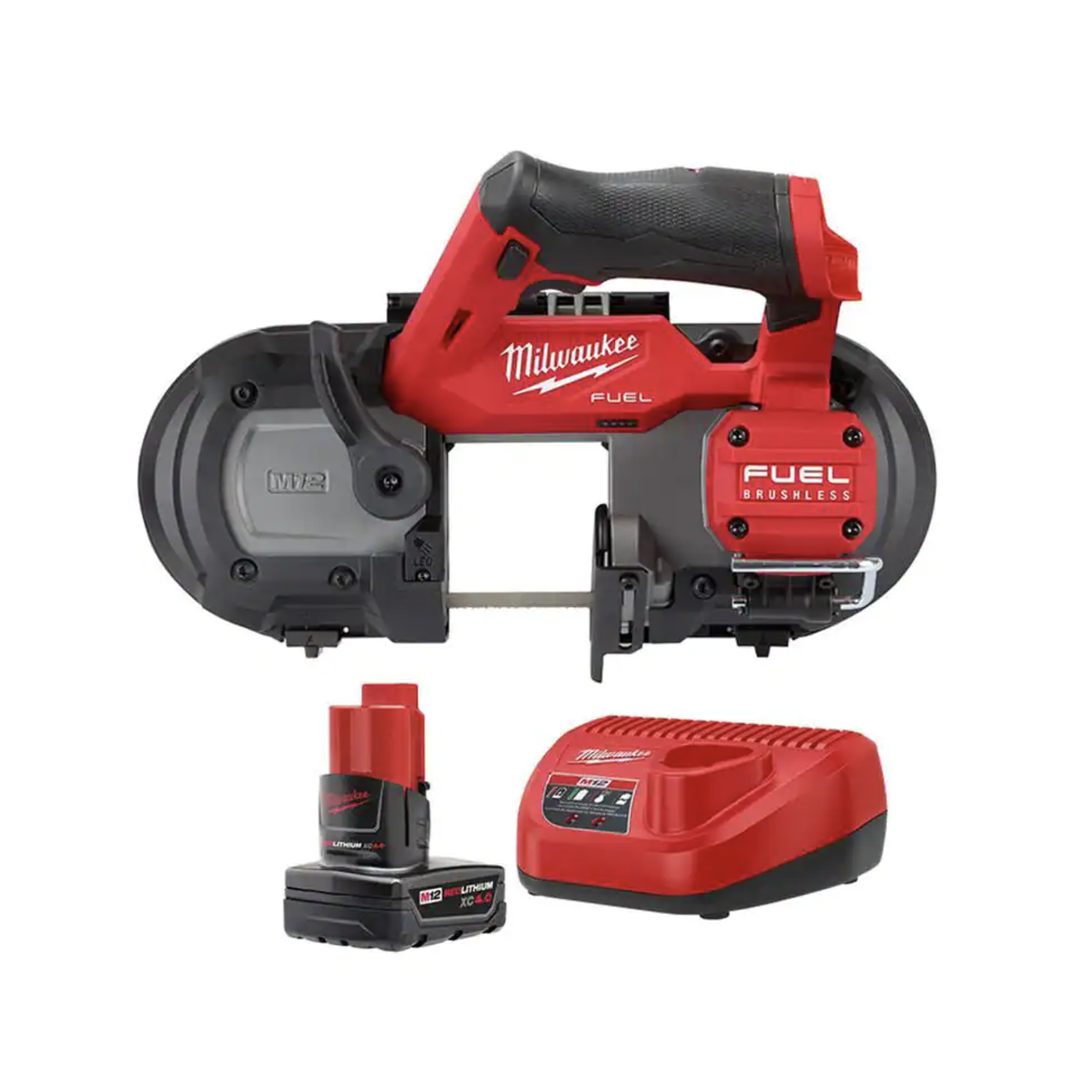 Milwaukee M12 FUEL 12V Lithium-Ion Cordless Compact Band Saw W/M12 4.0 Ah Starter Kit (2529-20-48-59-2440)