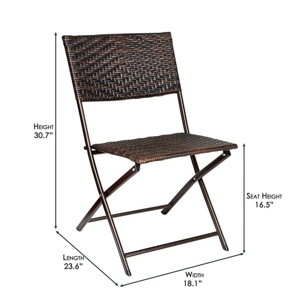 Porthos Home Rattan Patio Furniture Bistro Set ，Table and Two Chairs