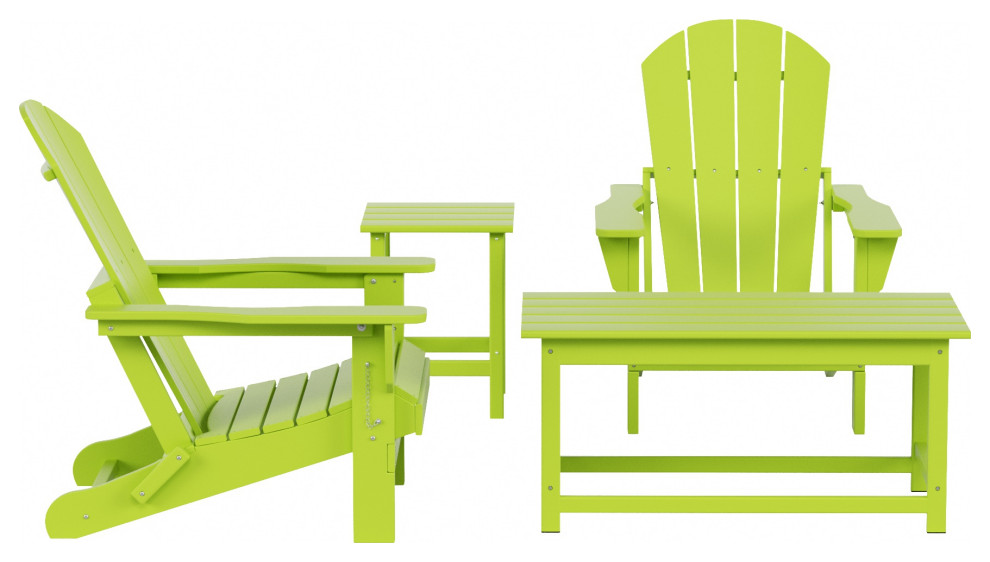 WestinTrends 4PC Outdoor Patio Adirondack Chairs w/ Side and Coffee Table Set   Contemporary   Outdoor Lounge Sets   by WestinTrends  Houzz