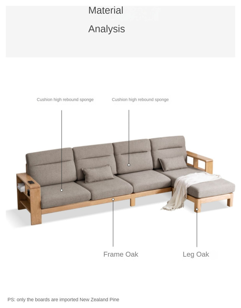 Oak Solid Wood Sectional Sofa   Transitional   Sofas   by GVAwood  Houzz