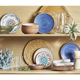 Home Decorators Collection Azria Melamine Dinnerware Set in Laguna Blue (Service For 4) PAN1085MBDSB