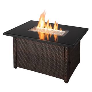 Endless Summer 40000 BTU BrownBlack Rectangular Metal LP Gas Outdoor Fire Pit Table GAD17401SP