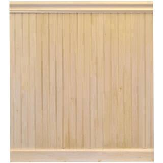 HOUSE OF FARA 8 lin. ft. Basswood Tongue and Groove Wainscot Paneling 32BKIT