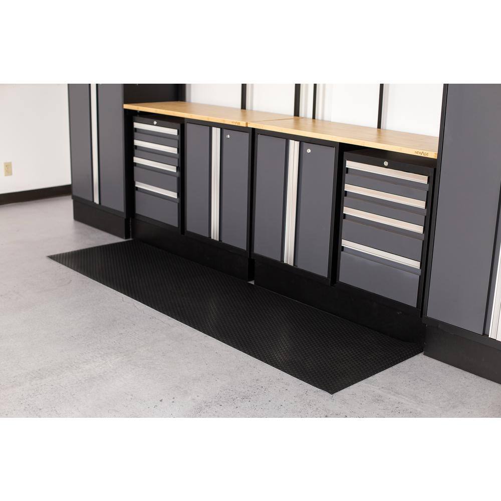 G-Floor Small Coin 27 in. W x 96 in. L Midnight Black Commercial Grade Vinyl Performance Garage Flooring Runner WGRUN65SC2796MB