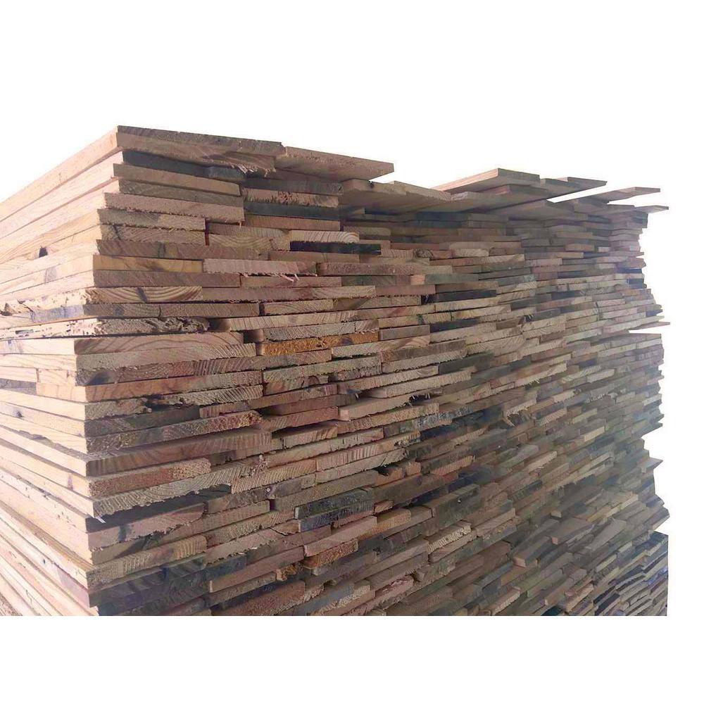 BARNLINE 38 in. x 5 in. x Varying Length Gray and Brown Reclaimed Barnwood Boards (250 sq. ft.Pack) 646529