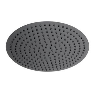 ALFI BRAND 1-Spray Patterns with 1.8 GPM 16 in. Ceiling Mount Rain Fixed Shower Head in Black Matte RAIN16R-BM