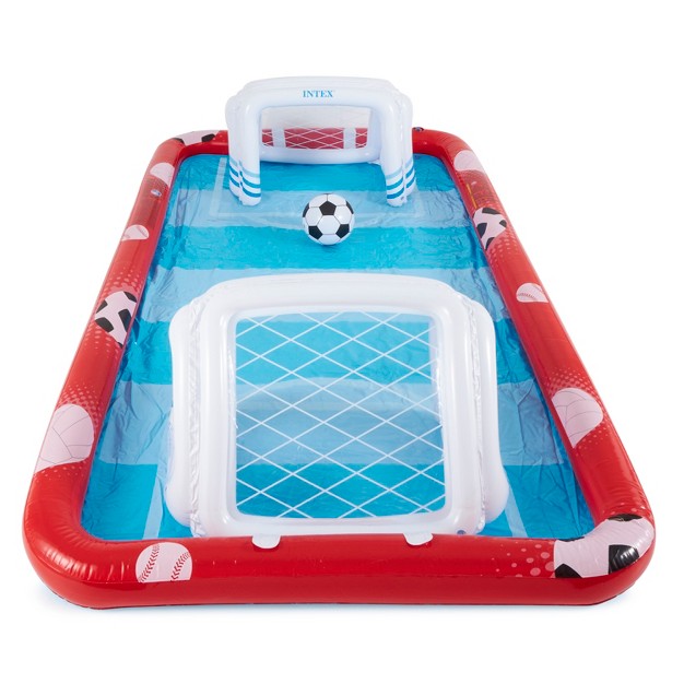 Intex 57147ep Action Sports Inflatable Multi Activity Water Filled Play Center With Included Soccer Ball Baseball And Volleyball