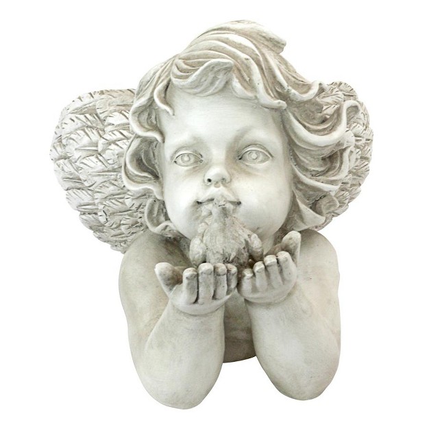 Design Toscano God x27 s Messenger Cherub With Bird Angel Statue Off white