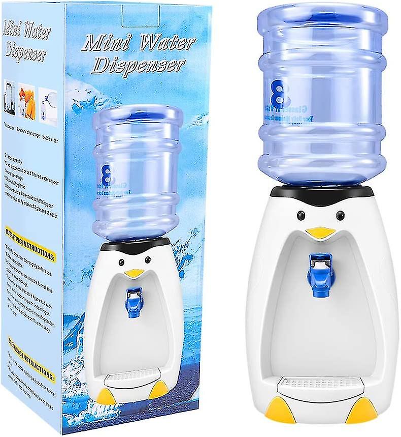 2.5l Mini Cute Penguin Water Dispenser With Water Bucket Drink 8 Water Glasses For Student Dormitory Home Office Gift