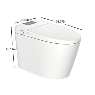 Xspracer Victoria Smart One-Piece 1.27 GPF Single Flush Round Automatic Flush with Foot Sensor Toilet in White Seat Included JH-SMT16789