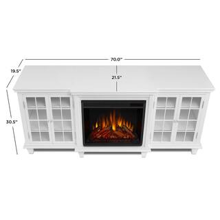 Real Flame Marlowe 70 in. Freestanding Electric Fireplace TV Stand in White 2770E-W