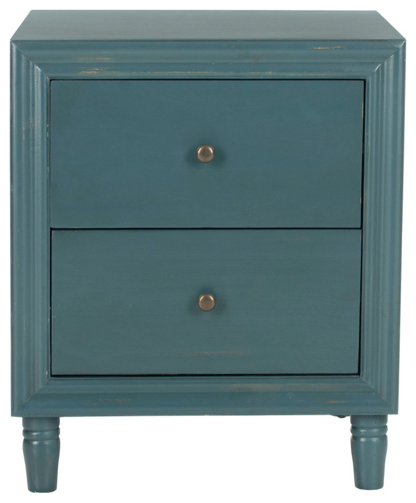 Rashid Accent Stand With Storage Drawers  Dark Teal   Traditional   Side Tables And End Tables   by Rustic Home Furniture Deco  Houzz