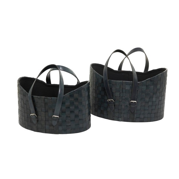 Set Of 2 Storage Baskets Black Olivia amp May