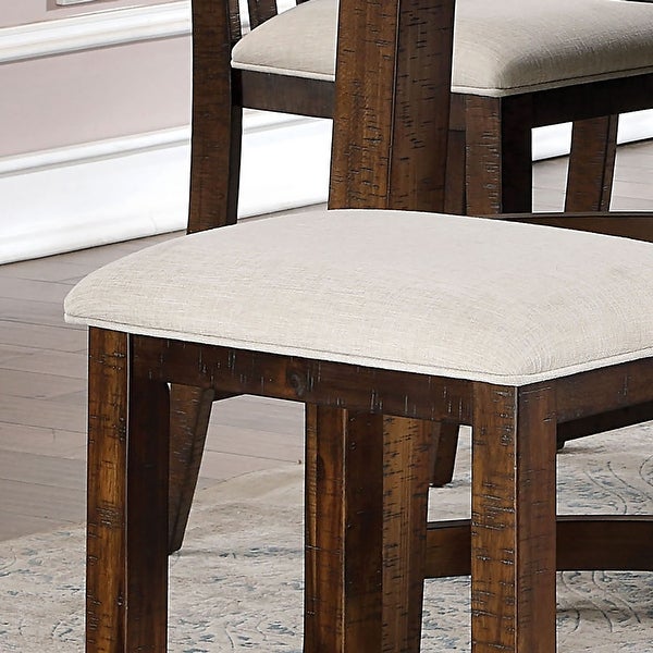 Furniture of America Deblynn Rustic Oak Fabric Counter Stool (Set of 2)