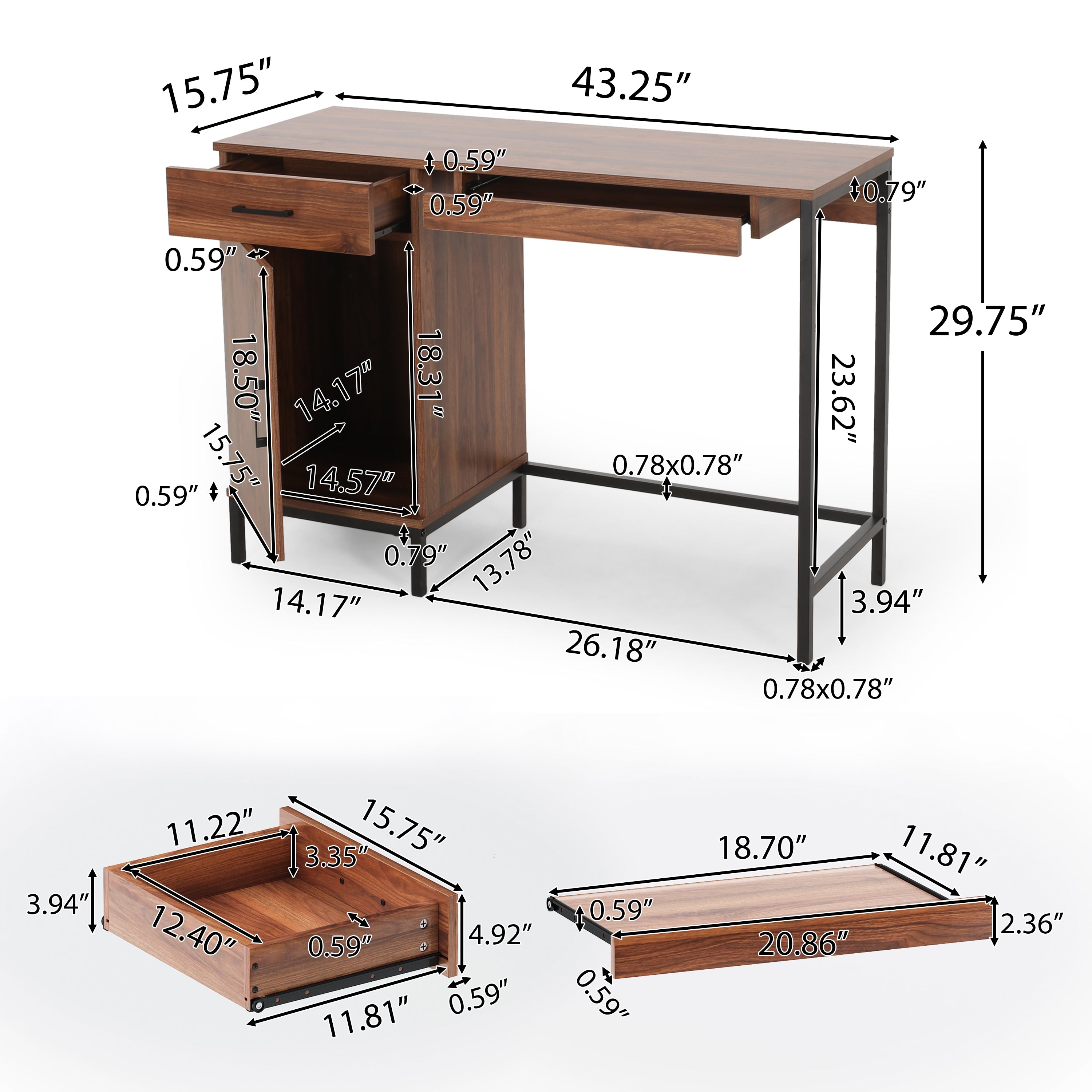 Jeanie Contemporary Faux Wood Computer Desk