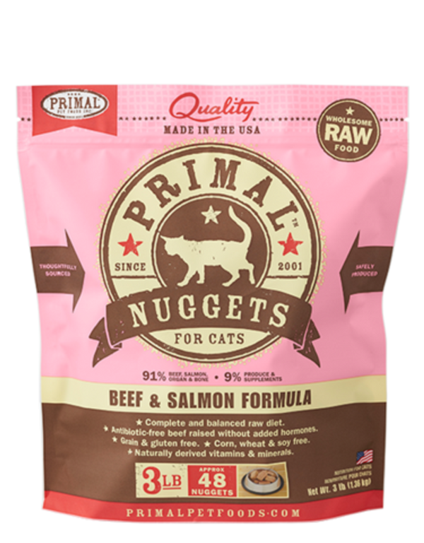 Primal Beef and Salmon Formula Nuggets For Cats