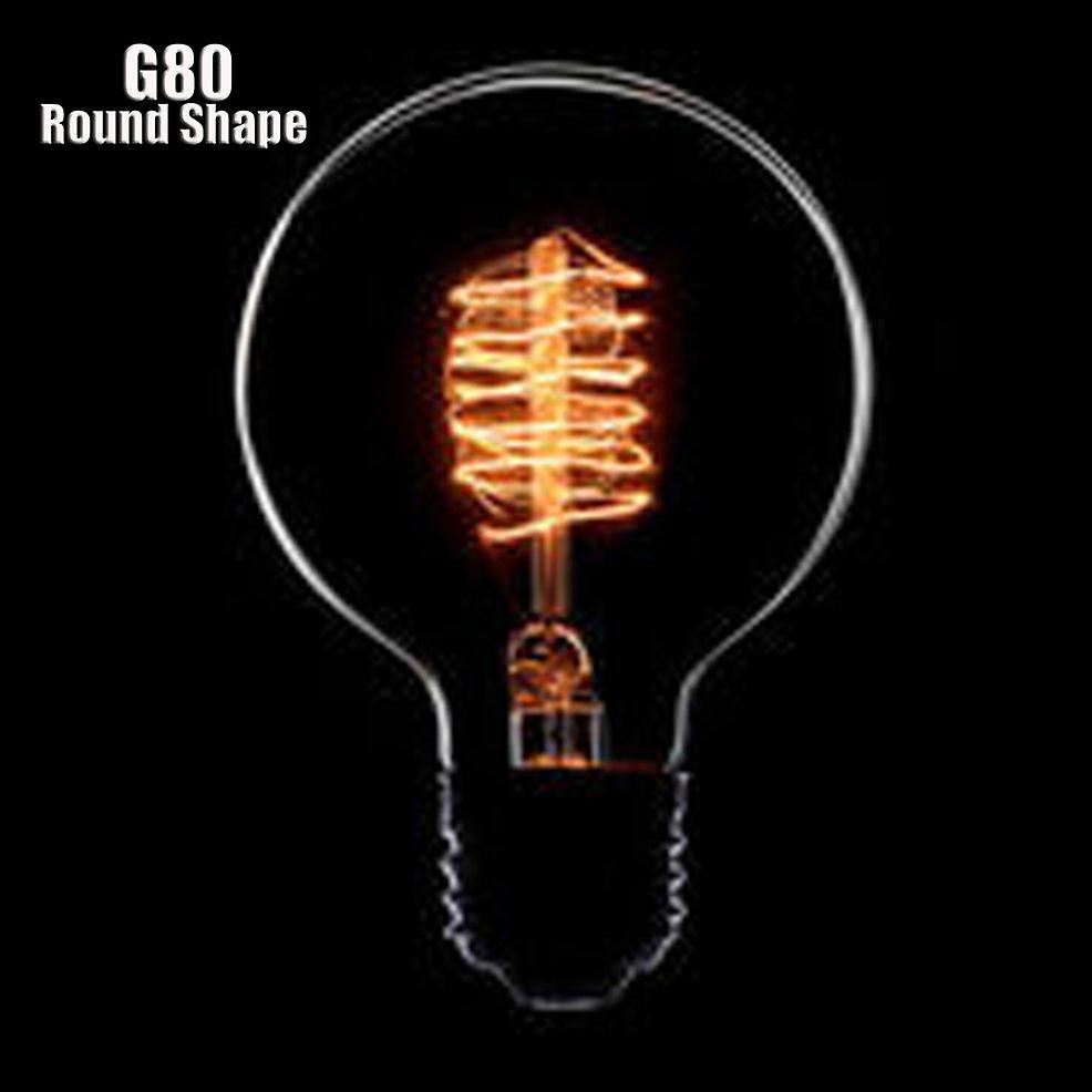 8pcs G80 Round Shape E27 40w Ac220-240v 2800-3500k Vintage Home Light Bulbs