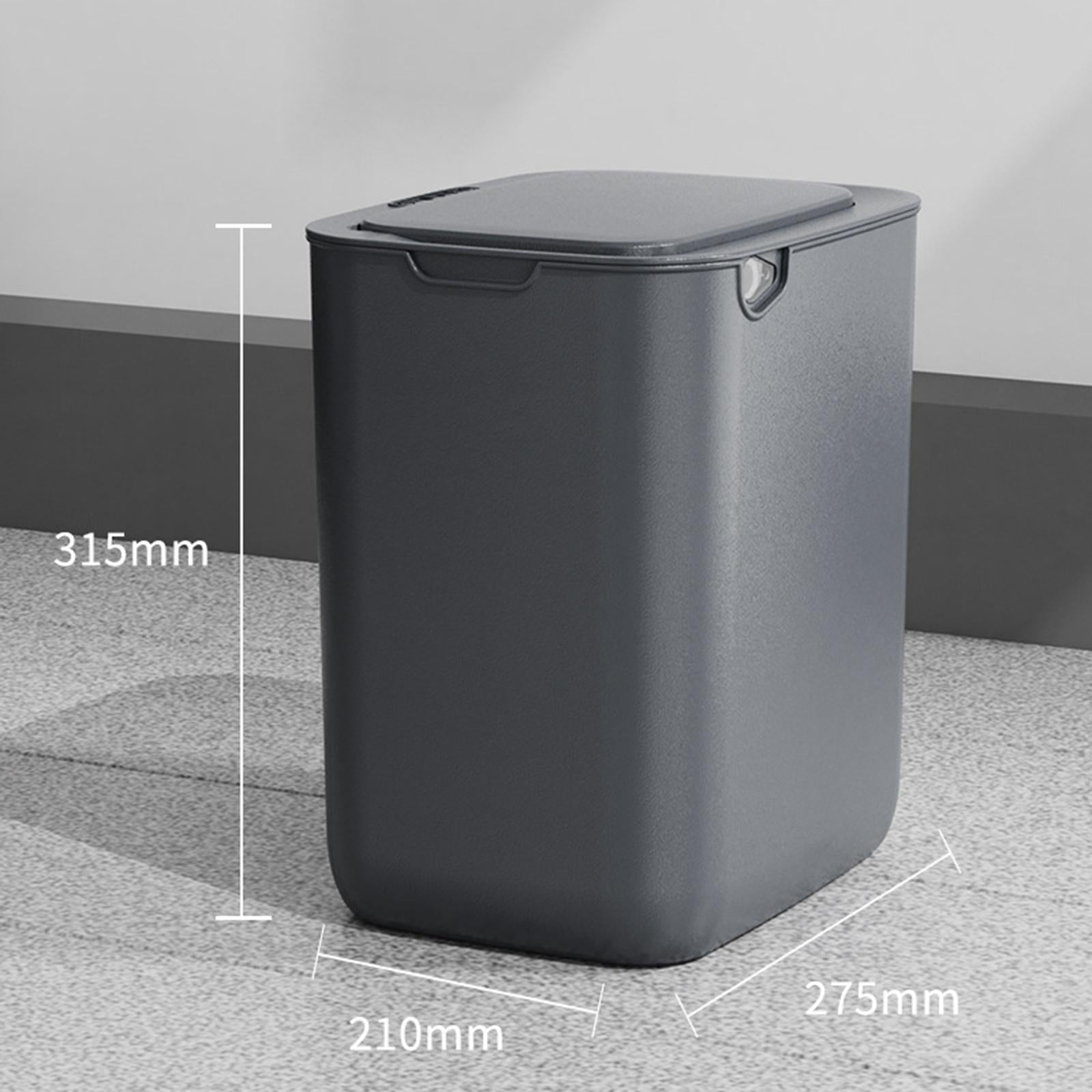 16L Smart Induction Trash Can Waterproof Garbage Bin for Living Room Garbage Gray