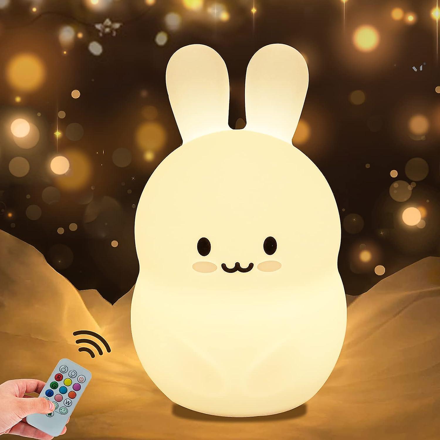 Big Rabbit Night Light Baby Night Light Child Lamp Led Night Light 9colors Baby Night Light Usb Silicone Night Light Adult Gift Child Christmas Gift