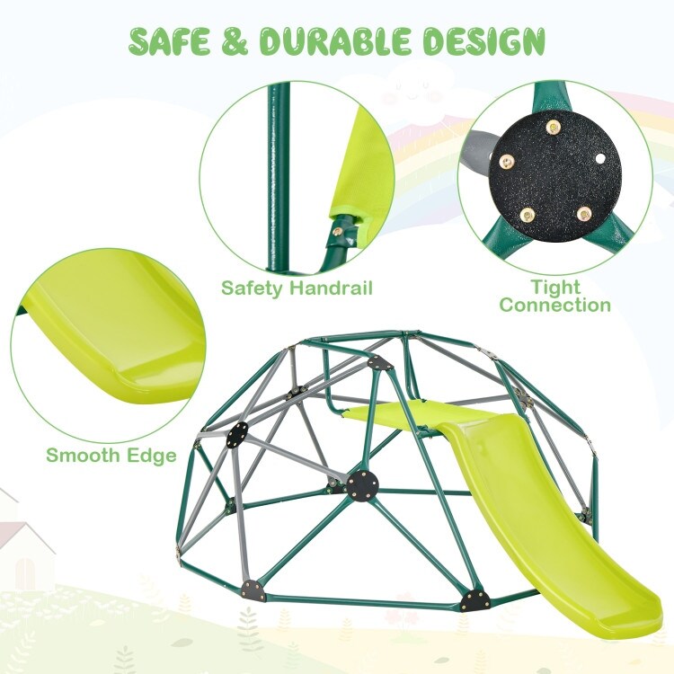 Kids Climbing Dome with Slide and Fabric Cushion for Garden Yard   96\