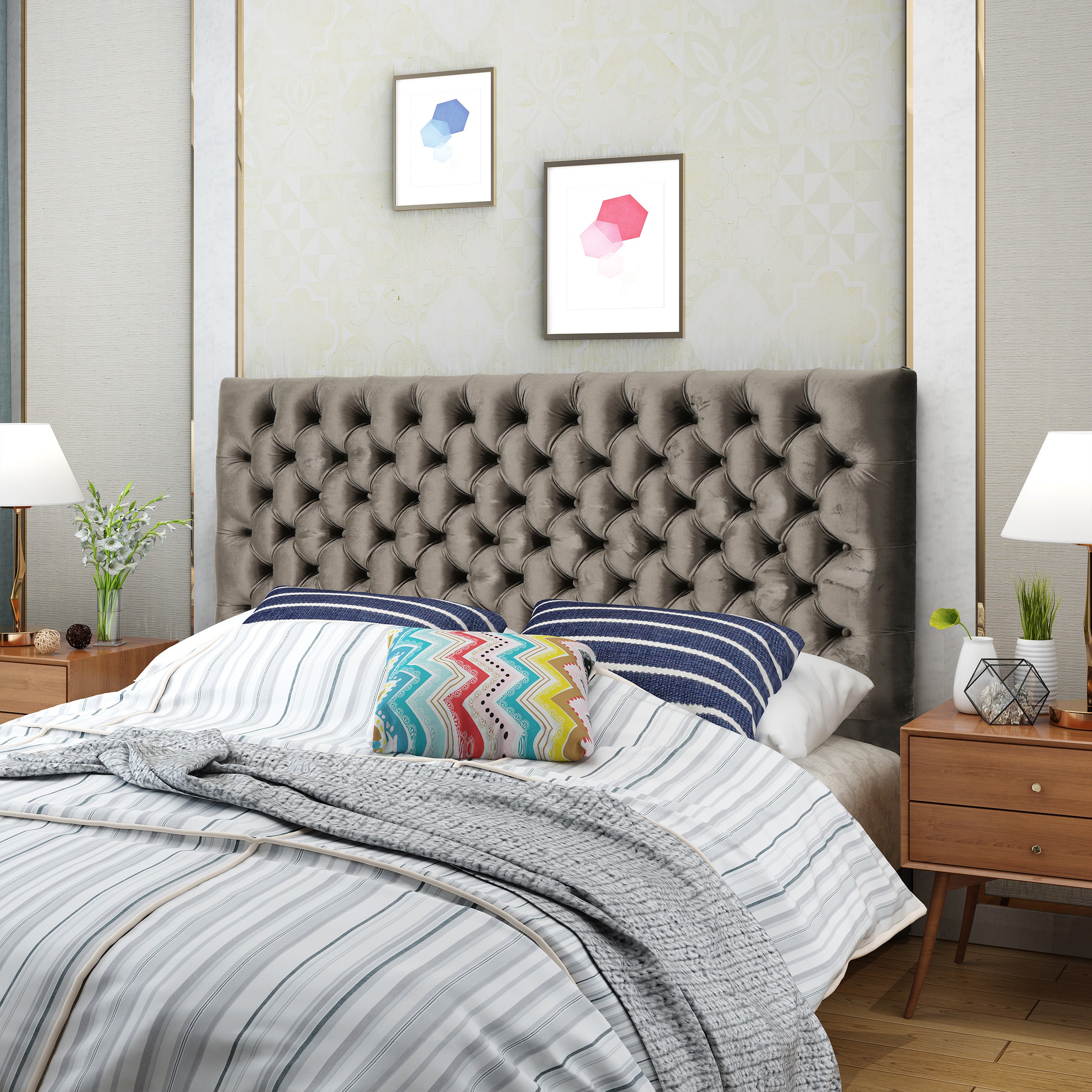 Hunter Tufted Fabric Queen/ Full Headboard