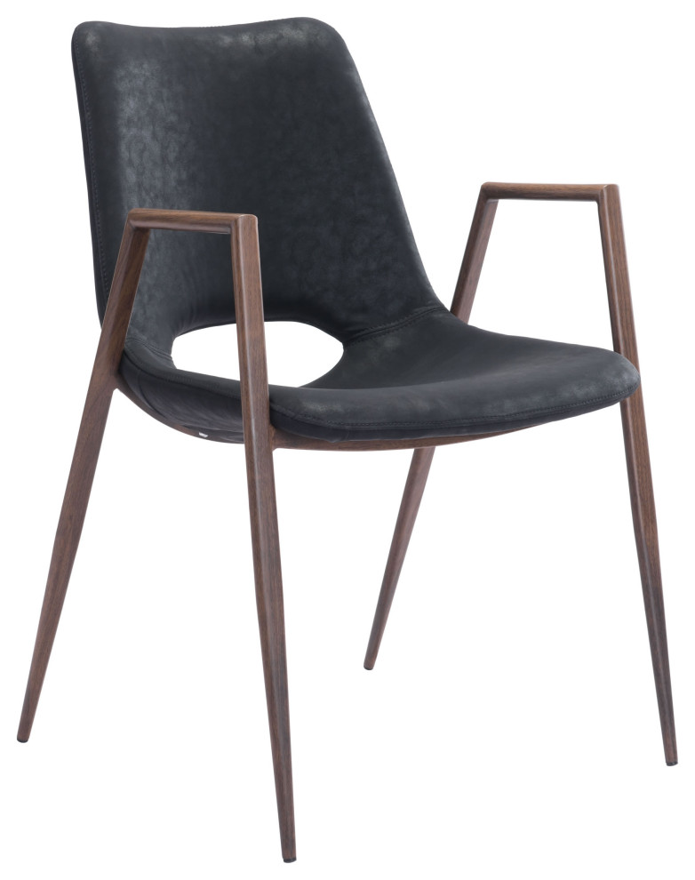 Desi Dining Chair (Set of 2) Black   Midcentury   Dining Chairs   by Sideboards and Things  Houzz