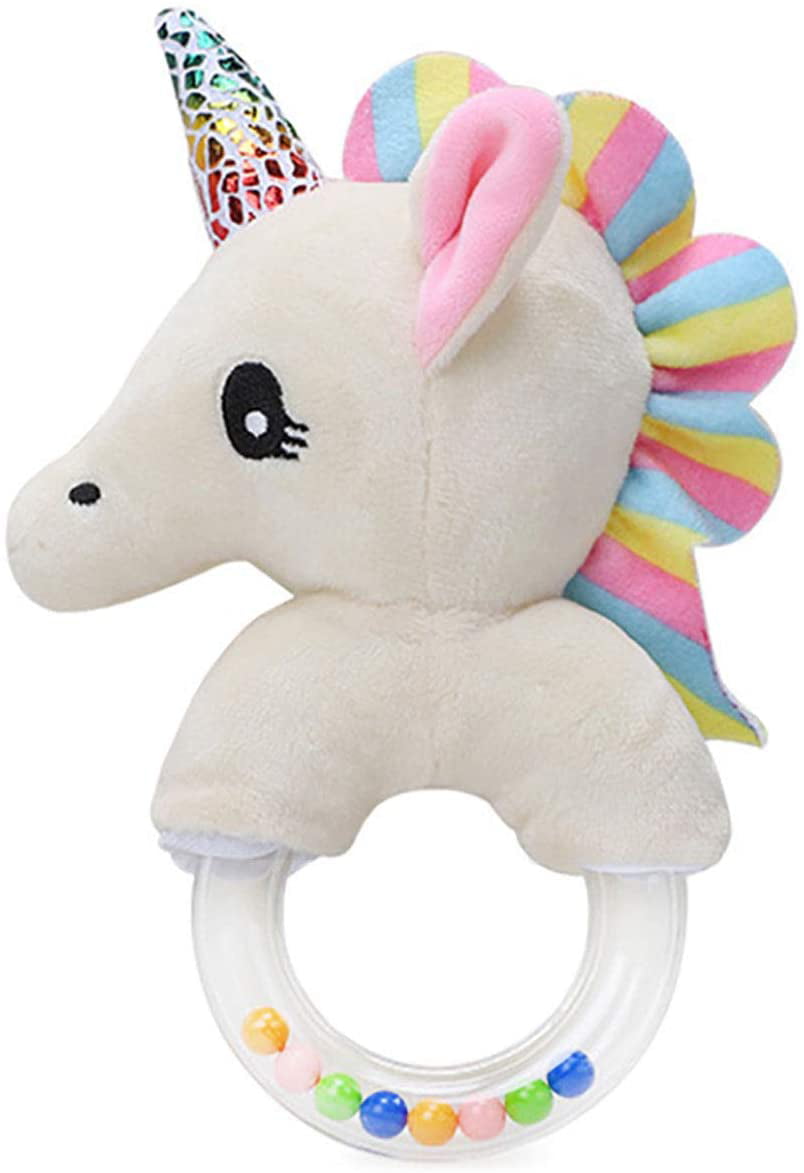 Soft Baby Rattle Infant Rattles Cartoon Plush Stuffed Animal Newborn Girl Boy Toys Gifts - Pony