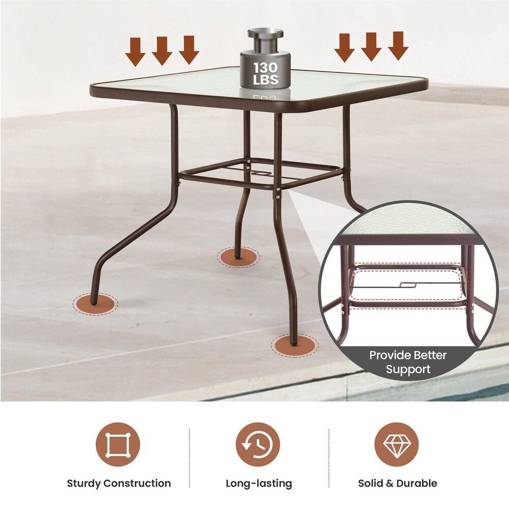 Pellebant Outdoor Dining Table with Umbrella Hole   See the Picture Images