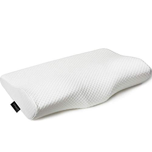 EPABO Contour Memory Foam Pillow Orthopedic Sleeping Pillows, Ergonomic Cervical Pillow for Neck Pain - for Side Sleepers, Back and Stomach Sleepers, Free Pillowcase Included (Firm & Standar