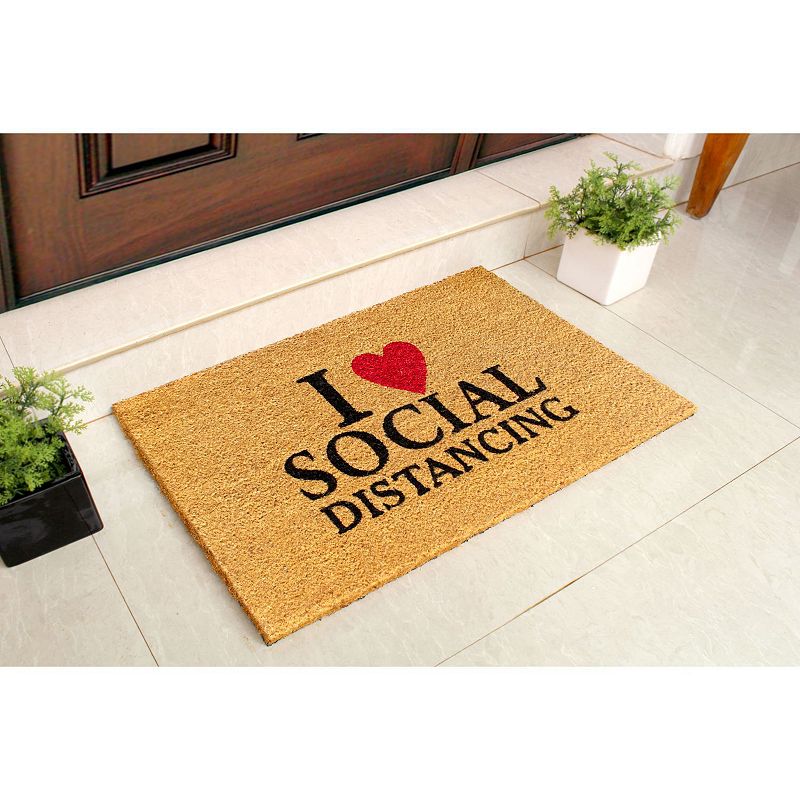 RugSmith I Love Social Distancing Doormat