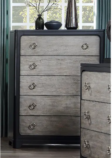 Astoria Black and Gray Chest of Drawers