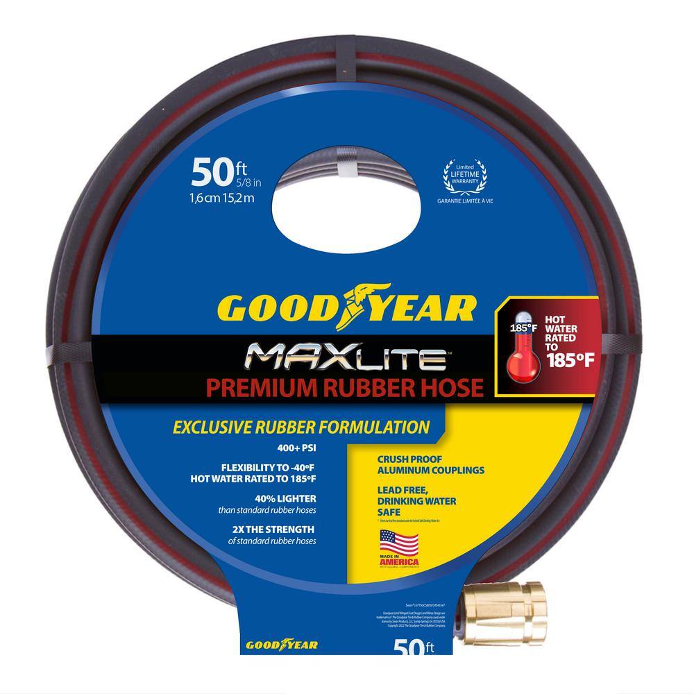 Goodyear MAXLite 58 in. x 50 ft. Premium Duty Rubber+ Water Hose CGYTSGC58050