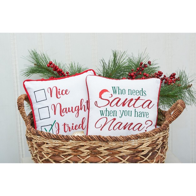 X 10 quot quot i Tried quot Christmas Winter Decor Decoration Embroidered Petite Accent Throw Pillow